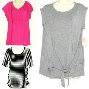 Maternity Lot SMALL Shirt NEW 3 Blouse Set Pink Stripe Gray Tank Top Kohls 4 6 - Picture 1 of 11