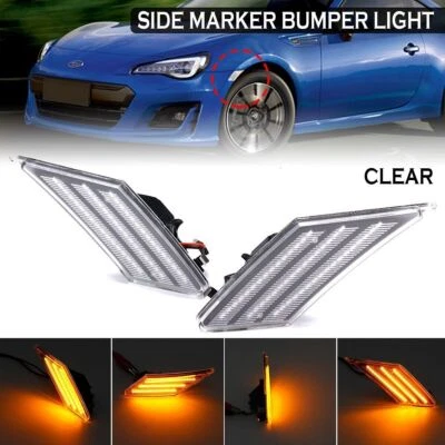 Para Subaru BRZ Scion FR-S 2013-2019 Lente Transparente LED Marcador Lateral Luz de Parachoques Lámpara Foto 1 de 4