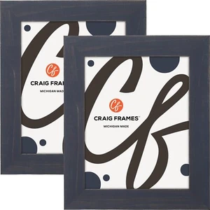 Jasper, 1.5" Weathered Blue Picture Frame, Uncommon Sizes 4x9 - 17x33, 2-Pack - Picture 1 of 7