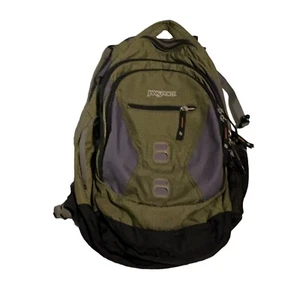 Jansport Green Polyester Backpack 3 Compartment Camping Hiking Climbing - Picture 1 of 3
