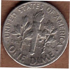 US 1976  No mint mark Dime, broken oak branch ERROR - Picture 1 of 3