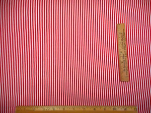 Quilt Fabric By The Half-Yard Red & White Christmas Stripes Cotton #37 Vtg - Picture 1 of 1
