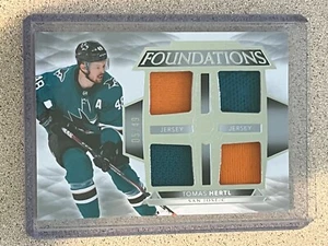 Tomas Hertl Foundations Quad Jersey /49 2021-22 Upper Deck The Cup #F-HE - Picture 1 of 2