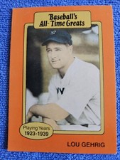 1987 Hygrade   Lou Gehrig   Baseball's All Time Greats   New York Yankees   HOF