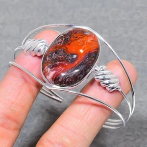 Crazy Lace Agate Oval Shape Gemstone Handmade Jewelry Adjustable Bangle SR 312 - Picture 1 of 7