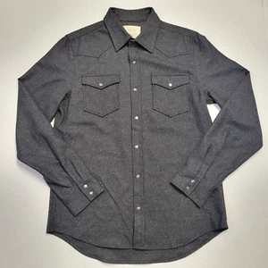 $398 New RYE 51 Over Shirt WYATT Button Jacket Men LARGE L Black WOOL Silk Blend - Picture 1 of 7