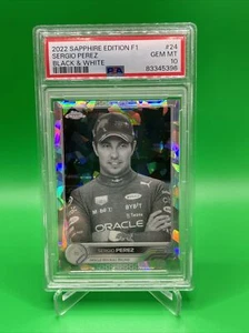 2022 Topps Chrome F1 Sapphire Sergio Perez #24 Black & White /15 - PSA 10 POP 1 - Picture 1 of 4