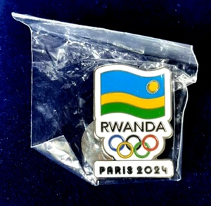 PARIS 2024 RWANDA NOC / TEAM DATED OLYMPIC PIN NEW / AFRICA OLYMPIC PIN - Picture 1 of 2