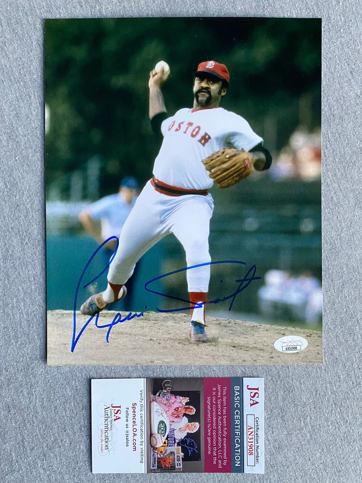 BOSTON RED SOX LUIS TIANT AUTOGRAPH 8x10 ACTION PHOTO- JSA AN31908 - Image 1 of 1