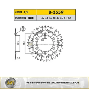 RUEDA DE CADENA HONDA CRF X 250 2004 ACERO WORKS-Z SUNSTAR 520 CON 52 DIENTES - Imagen 1 de 1