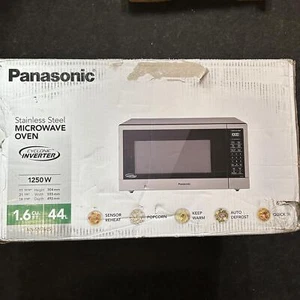 Panasonic NN-SN76LS 1.6 cu.ft Cyclonic Inverter Countertop Microwave Oven, DENT - Picture 1 of 7