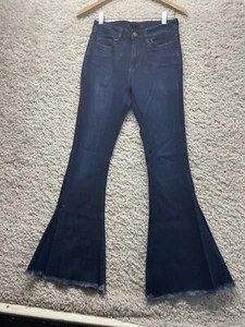 Jeans donna Flying Monkey 24x30 vita alta super svasati lavaggio scuro denim usato in ottime condizioni - Foto 1 di 7