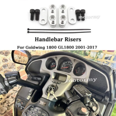 Adaptador elevadores abrazaderas de manillar de aluminio plateado para Honda Goldwing 1800 GL1800 Foto 1 de 4