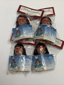 Vintage 90's Fibre Craft Air Freshener Native American Little Girl Doll Lot Of 4 - Picture 1 of 5