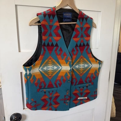 Pendleton Mens L Wool Quilted Vest High Grade Western Wear Aztec Southwestern - Image 1 of 4