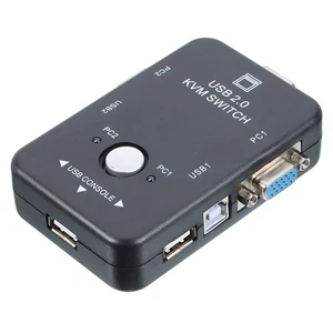 VGA * 2 na VGA + USB-B + USB * 2 Adapter KVM Przełącznik komputerowy VGA Przełącznik ręczny 2 w 1 - Zdjęcie 1 z 4