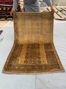 Antique Afghan Hand-Knotted Rare Rug Intricate Traditional Faded Tribal Wool Rug - Picture 1 of 11