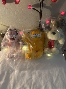 Vintage 1978 Paws Garfield & Friends Odie Arlene Garfield 6 Zoll Sitzsack Plüsch Neu - Bild 1 von 8