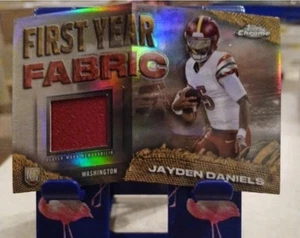 Jayden Daniels 2024 Topps Chrome RC First Year Fabric Patch Player Worn Die-Cut - Picture 1 of 5