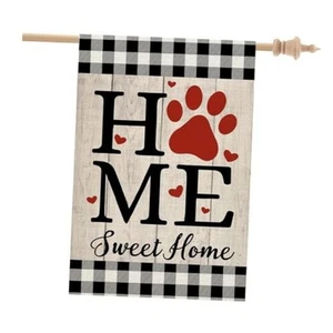House Flag 28x40 Inch Double Sided for Outside Large Welcome Burlap Red 28X40" - Picture 1 of 7