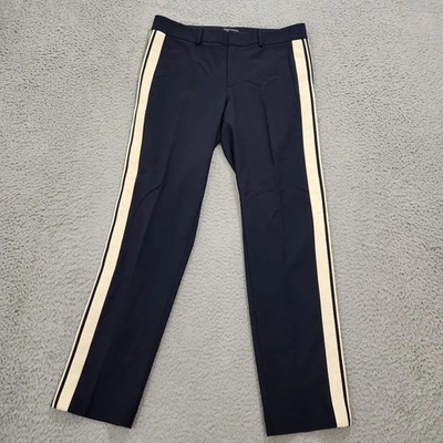 Vince Pants Womens Size 6 Blue Navy Striped Stretch Trouser Wool Blend Preppy - Image 1 of 4