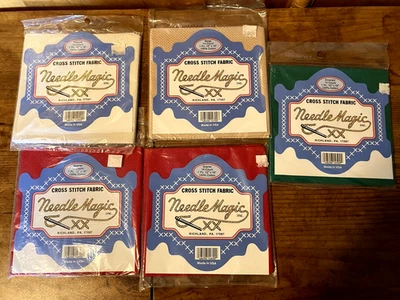 NeedleMagic 5 paquetes. Tela de punto de cruz de algodón 14 quilates, colores surtidos, nuevo en paquete Foto 1 de 2