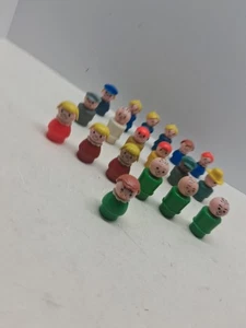 Vintage FISHER PRICE Little People Mixed Wooden Plastic Figure Lot, 19 total - Picture 1 of 7