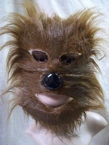 Furry Brown WereWolf Costume Mask Chewbacca Ewok Bear Forest Creature Teen wolf - Picture 1 of 11