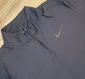 Nike Dri Fit 1/4 Zip Long Sleeve Mock Neck Running Pullover Mens XL Blue  - Picture 1 of 9