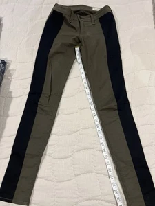 Rag And Bone Women’s Jeans Green With Black Stripe Size 24 Store Exclusive! - Picture 1 of 10