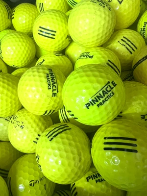 50 Yellow Range Balls With Black Stripe....  AAA-AAAA Practice Golf Balls - Image 1 of 4