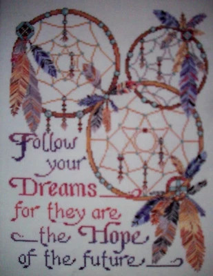 Dreamcatchers Follow your dreams cross stitch pattern - Image 1 of 2