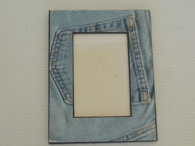 Denim Photo Frame Blue Jean Memories Collection 3 X 4.5 photo. Tabletop 7 x 5.5 - Image 1 of 4