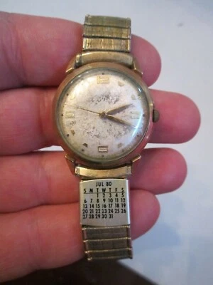 RELÓGIO VINTAGE HAMILTON FOLHEADO A OURO LAMINADO 10K - CORDA - FUNCIONA MUITO BEM - SC-7A - Imagem 1 de 4