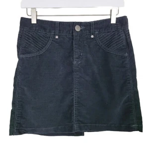 Athleta Sz 0 Mini Skirt Black Kaleidoscope Corduroy Casual Everyday X-Small EUC - Picture 1 of 12