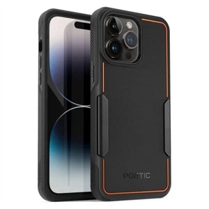 Poetic Light Weight Slim Case For iPhone 14 Pro Dual Layer HeavyDuty Cover Black - Picture 1 of 6