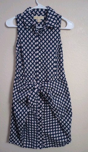 Abito camicia donna Michael Kors senza maniche con bottoni davanti avvolgente taglia 0