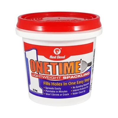 RED DEVIL t0542 ONETIME Lightweight Spackling, 1/2 Pint, White, 8 Ounce