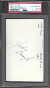 John Bucyk BOSTON BRUINS SIGNED AUTOGRAPH 3x5 INDEX CARD PSA / DNA AUTHENTIC B - Picture 1 of 2