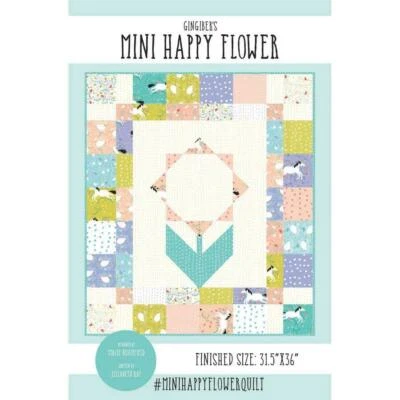 Quilt Pattern MINI HAPPY FLOWER Charm Pack Friendly GINGIBER Enchanted - Image 1 of 3