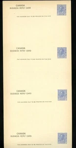 LOT 88734 UX26b UNCUT STRIP OF 4 UNUSED POSTAL STATIONERY CARD KING GEORGE V - Picture 1 of 2