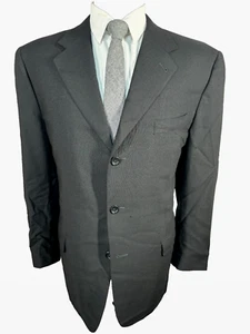 CANALI Mens Black Wool ITALIAN-MADE Classic Sport Coat Blazer Jacket SIZE 42L - Picture 1 of 9