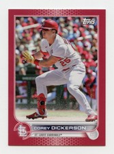 2022 Topps Mini Corey Dickerson Red Parallel SP SSP /5 Cardinals Color Match