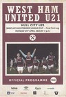 West Ham U21 v Hull City U21 25/4/16 Premier League Cup Final 1st Leg 2015/16