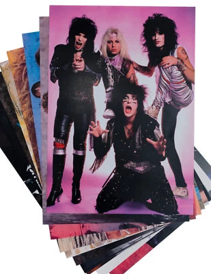 80S MATERIAL GIRL 80s Party Decorations - Pack of 10 80s Metal / Rock Posters - A4 Size