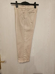 Baumwoll Chino Prada, 34, gebr., diverse Farbdefekte, Beige, Gürtelschlaufen. - Bild 1 von 9