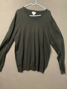 Old Navy Men’s Sweater XL Black Cotton Long Sleeve Pullover Classic Fit V Neck - Picture 1 of 7
