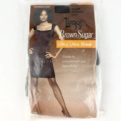 Leggs Brown Sugar Panty Hose Off Black Ultra Ultra Sheer Large 50275 2014 - Image 1 of 4