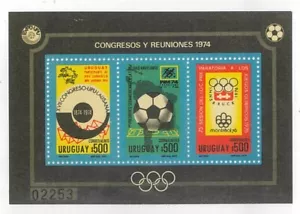 Uruguay 1974 Anniversaries Mini Sheet Scott C398 Scarce MUH 16-3 - Picture 1 of 1