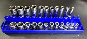 SK, SNAP ON, BLUE POINT, MAC, OTHERS 23-PC METRIC 1/4" DRIVE 6-PT SHALLOW/DEEP - Picture 1 of 6